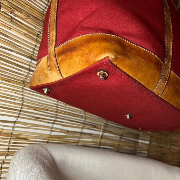 🍎Coach Red and Tan Large vintage travel Tote Bag🍎 - Picture 2 of 10